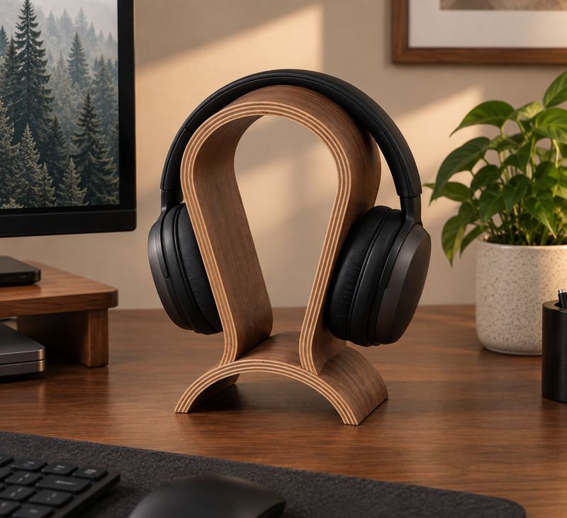 The Walnut Headphone Rack