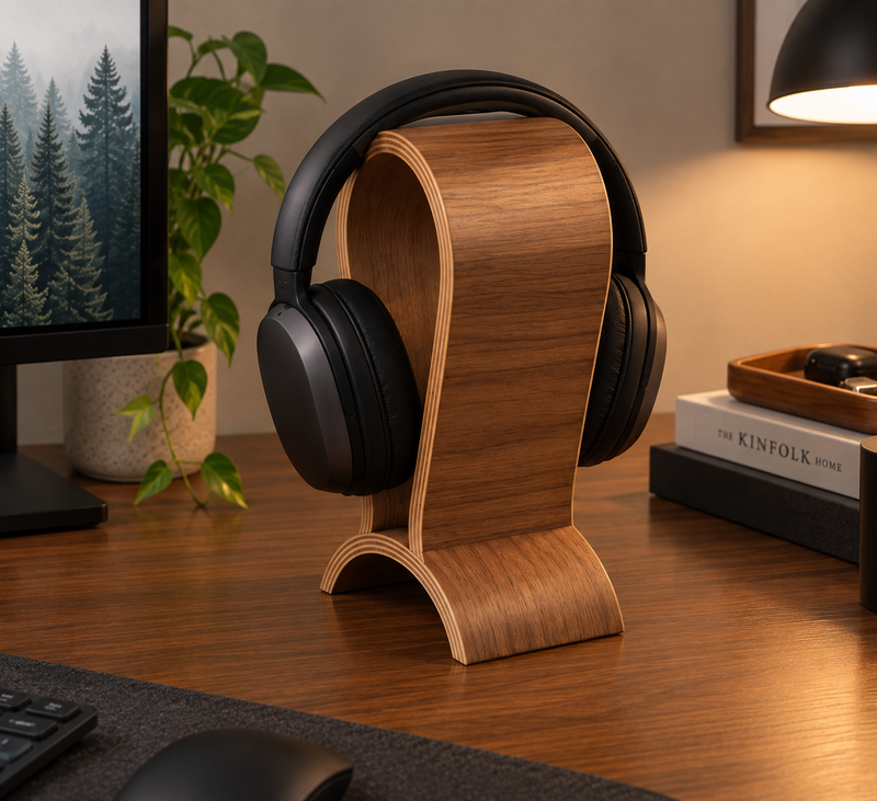The Walnut Headphone Rack